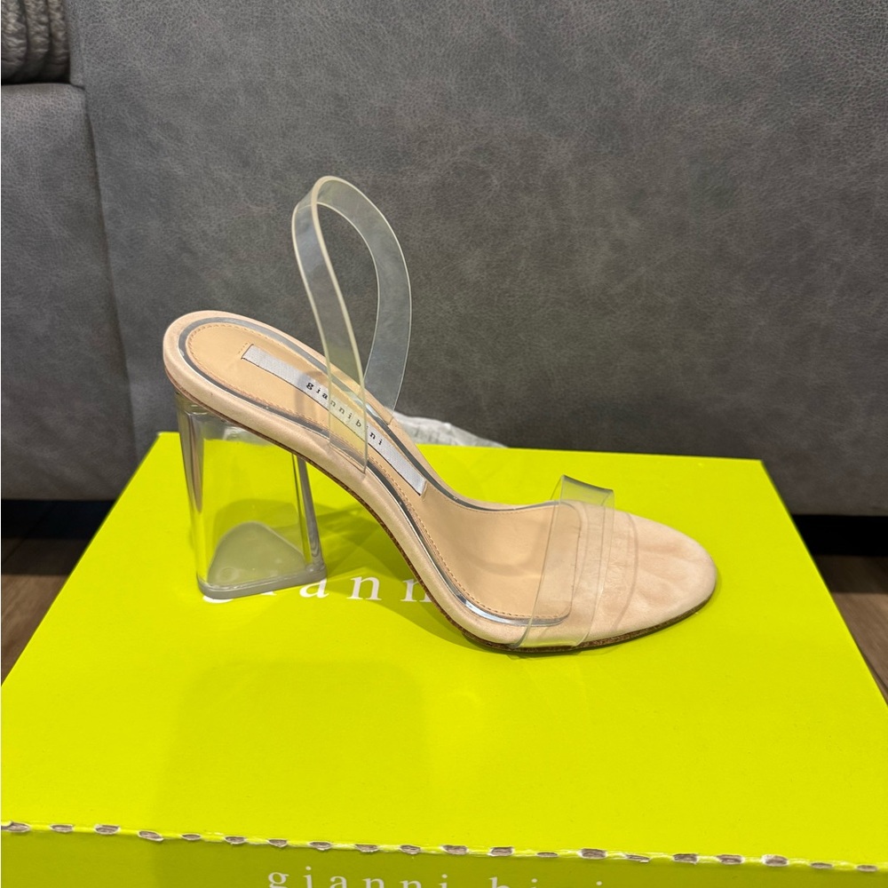 Gianni Bini Clear and Tan Heels